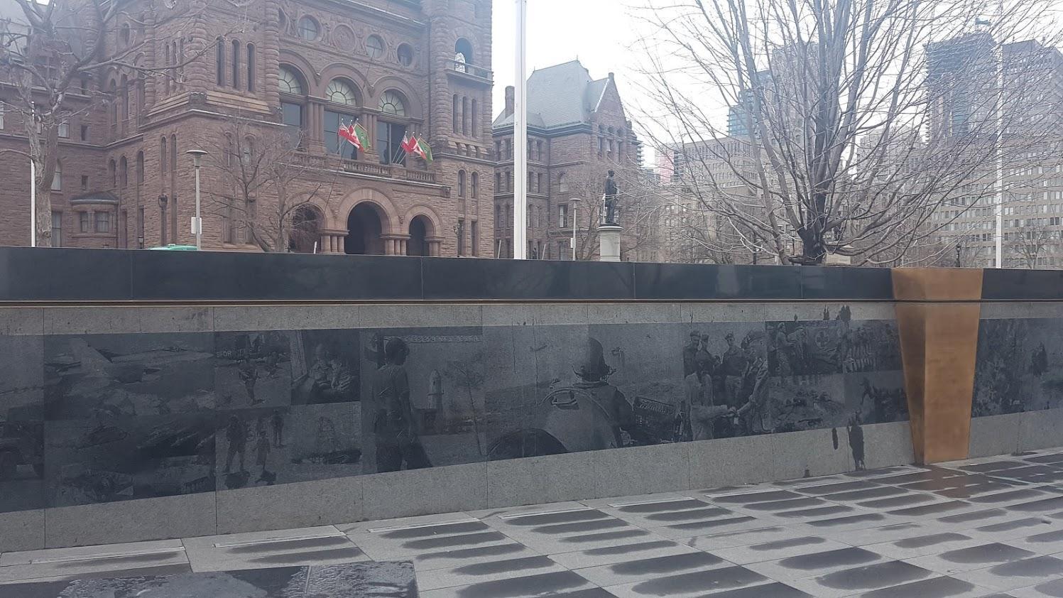 Project completed in front of Ontario Parliament on the walkway of the Ontario Veterans' War Memorial in Queens Park Circle using PAVE-EL Paver Pedestals.