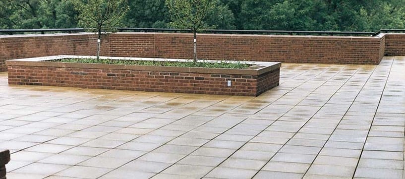 Condo balcony that used PAVE-EL Paver Pedestals.